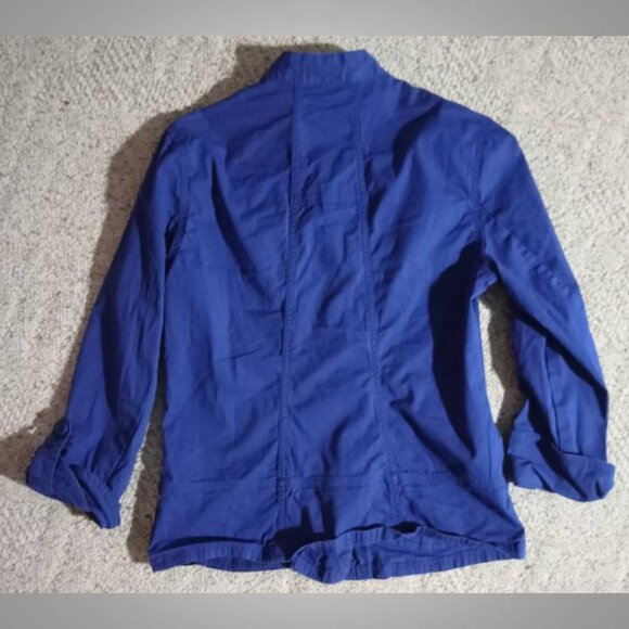 Chico's blue utility jacket coat women's size 4 (Chico's size 0) - Picture 2 of 5